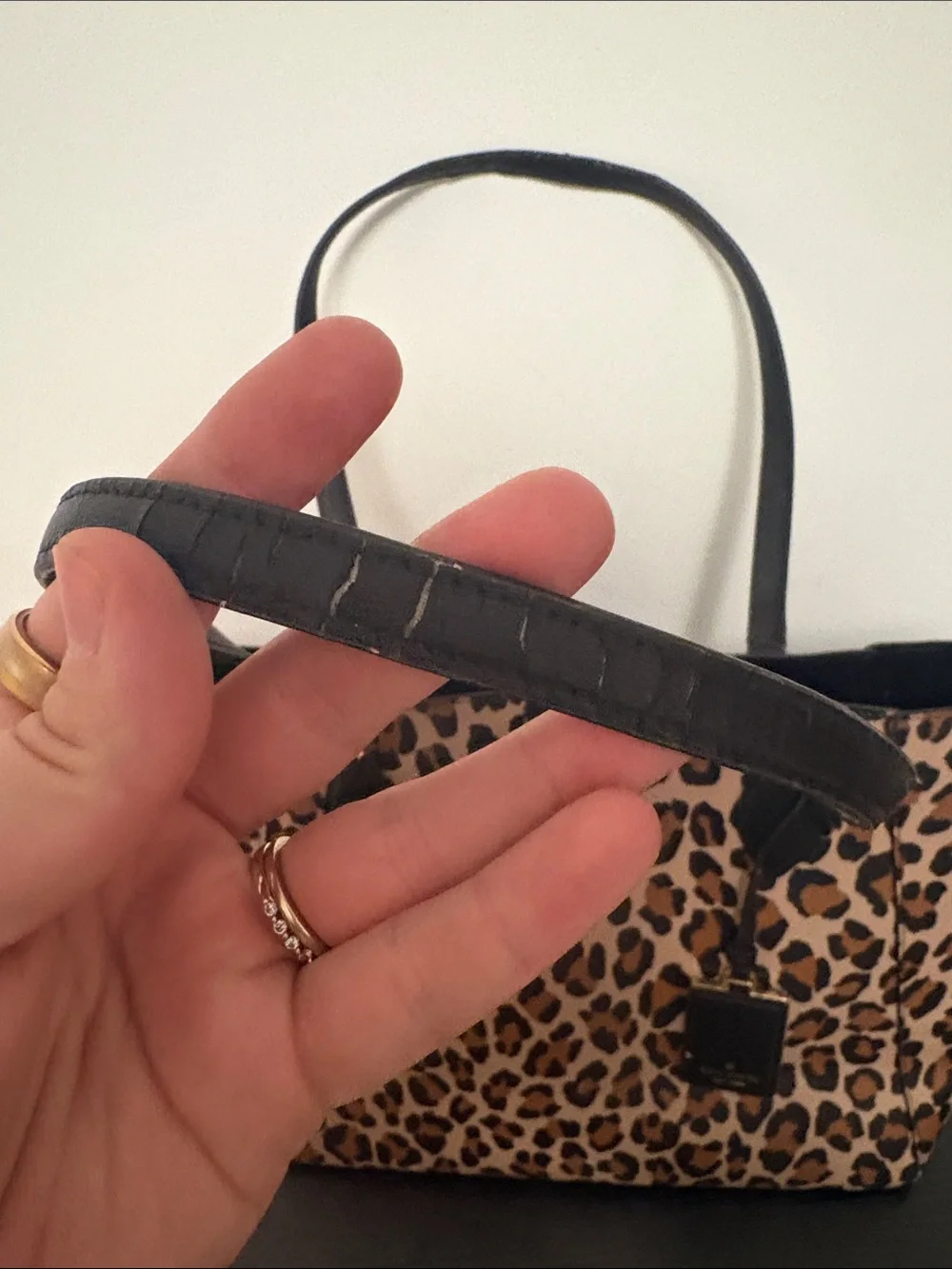 Kate Spade ♠️ Poppy Spotted Leopard Leather Tote Bag